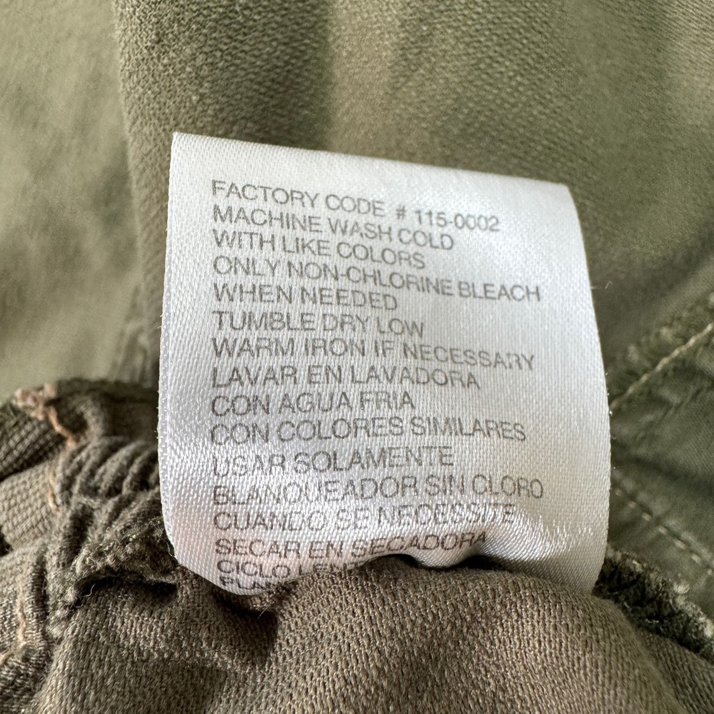 Plugg Utility Jacket Womens L Olive Green Military Button Up Distressed Y2K - Picture 9 of 16